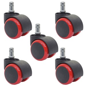 5x Ruedas para Sillas Oficina BLADE, 11x50 mm, Color Negro