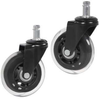 Lote 5 Ruedas para Sillas de Oficina,11mm, Diseño Patín, En Negro 2