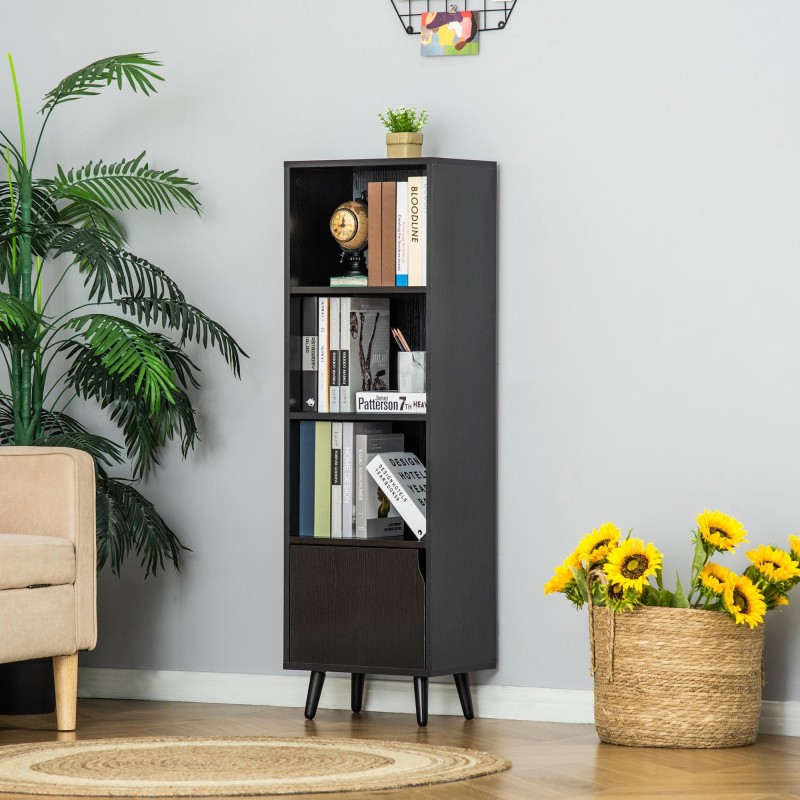 Estantería KONY, Diseño Moderno, en Madera color Negro