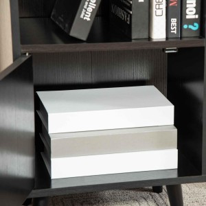 Estantería KONY, Diseño Moderno, en Madera color Negro