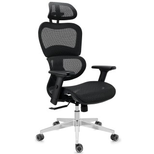Silla ergonómica VICTORY, totalmente ajustable, malla negra