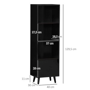Estantería KONY, Diseño Moderno, en Madera color Negro