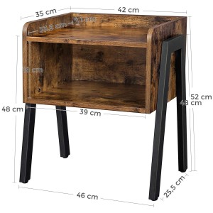 Mesa Auxiliar YONI, color Negro y Marrón Oscuro