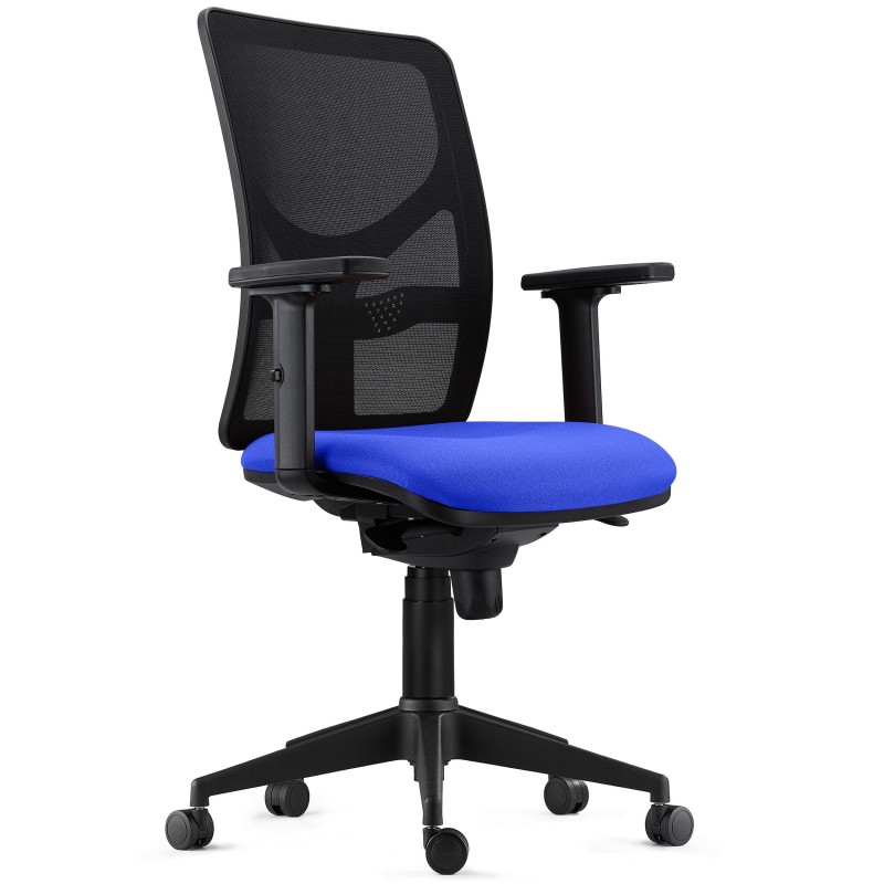 Silla de Oficina MILO, Brazos 2D y Soporte Lumbar, Tela Negra
