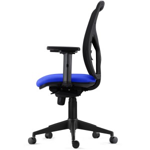 Silla de Oficina MILO, Brazos 2D y Soporte Lumbar, Tela Negra
