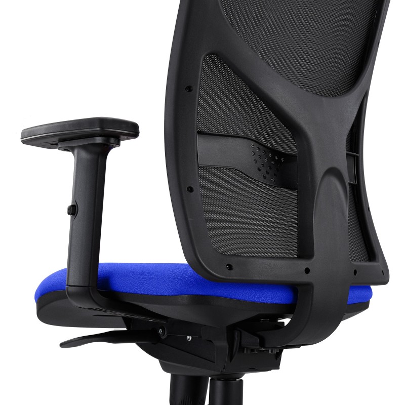 Silla de Oficina MILO, Brazos 2D y Soporte Lumbar, Tela Negra