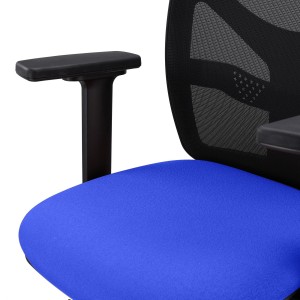 Silla de Oficina MILO, Brazos 2D y Soporte Lumbar, Tela Negra