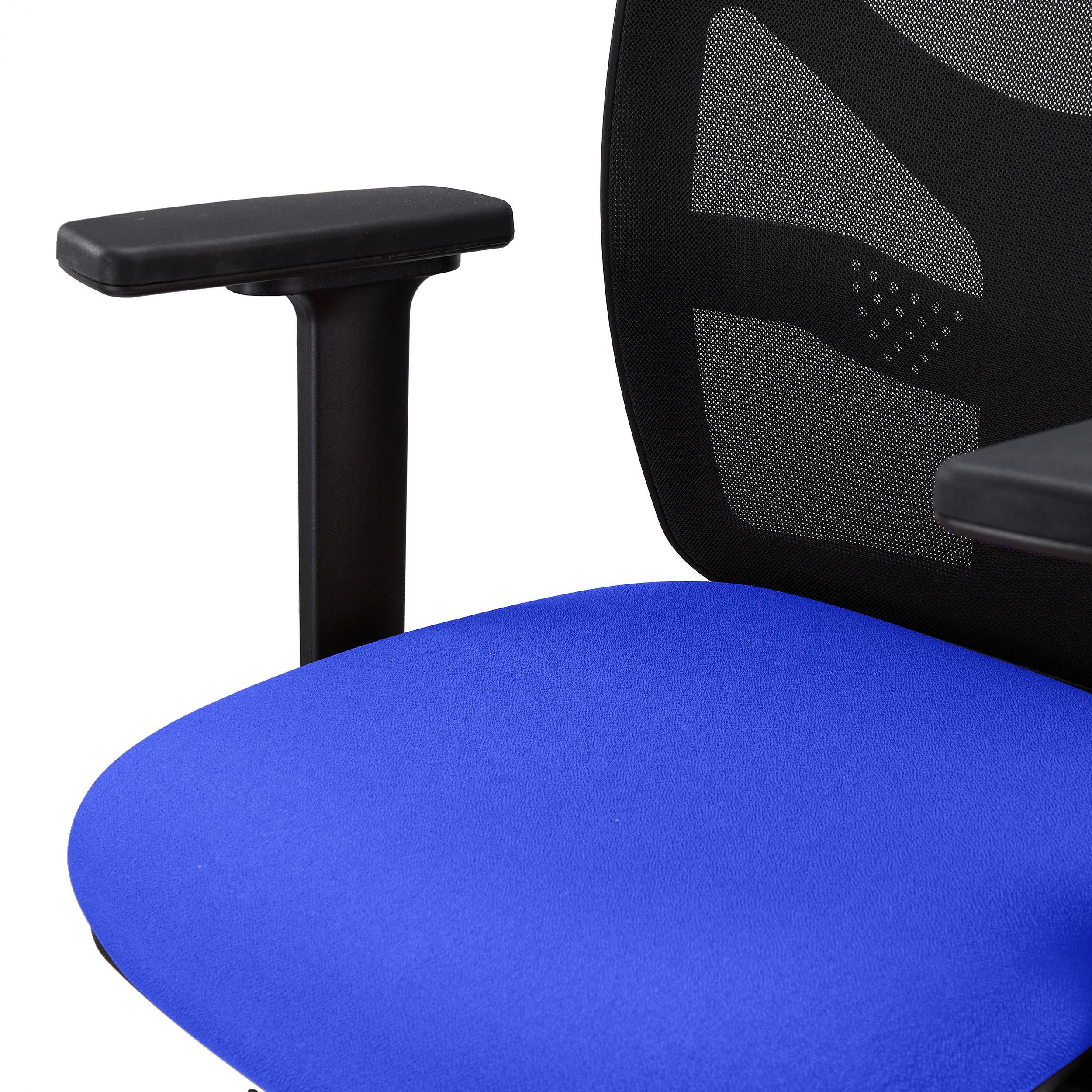 Silla de Oficina MILO PRO, Brazos 2D Ajustables, Soporte Lumbar, en Tela Negra