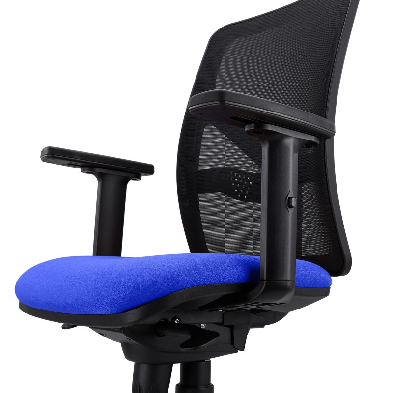 Silla de Oficina MILO, Brazos 2D y Soporte Lumbar, Tela Negra