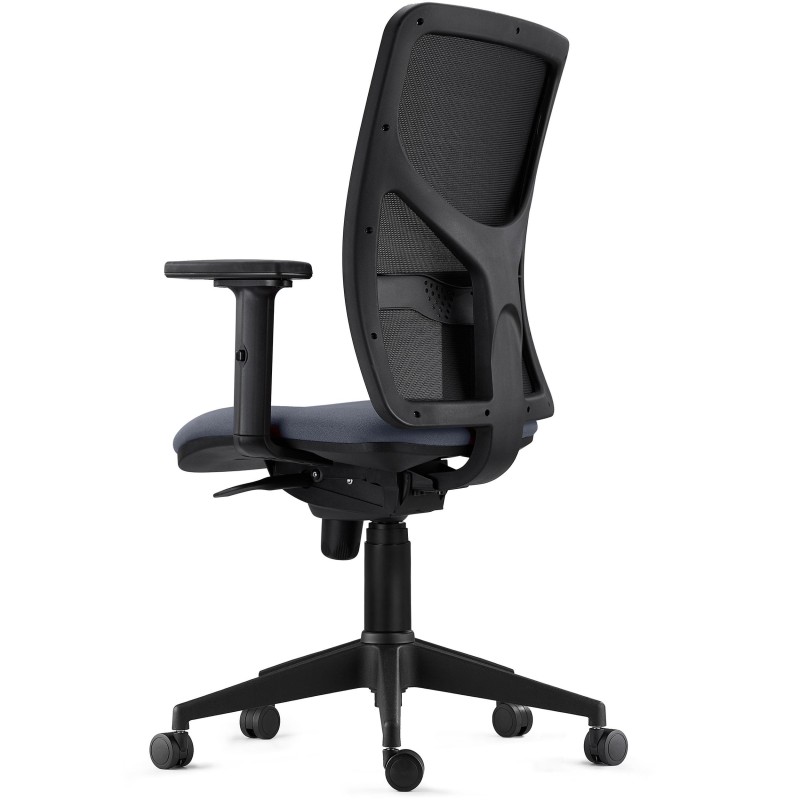 Silla de Oficina MILO, Brazos 2D y Soporte Lumbar, Tela Negra