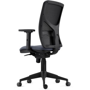 Silla de Oficina MILO, Brazos 2D y Soporte Lumbar, Tela Negra