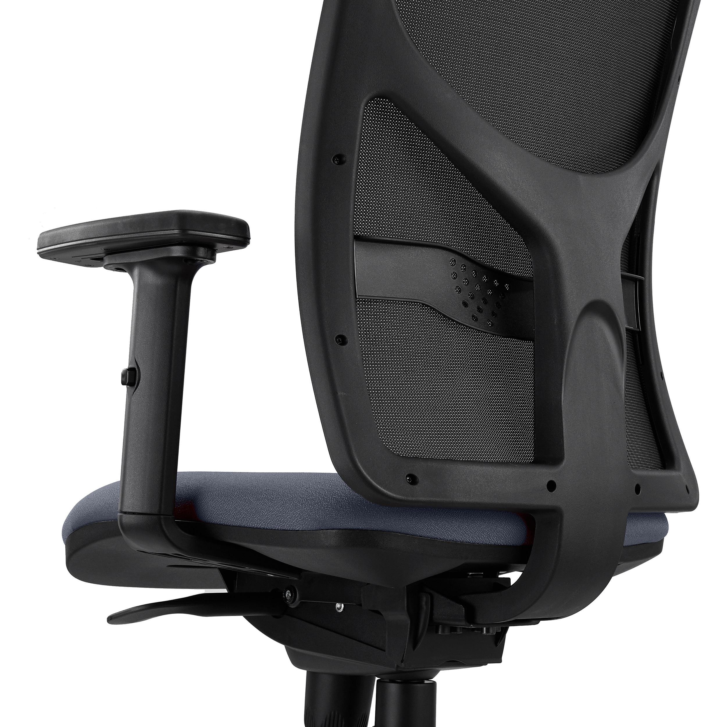 Silla de Oficina MILO PRO, Brazos 2D Ajustables, Soporte Lumbar, en Tela Negra