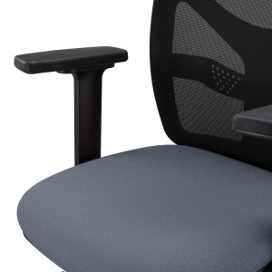 Silla de Oficina MILO, Brazos 2D y Soporte Lumbar, Tela Negra