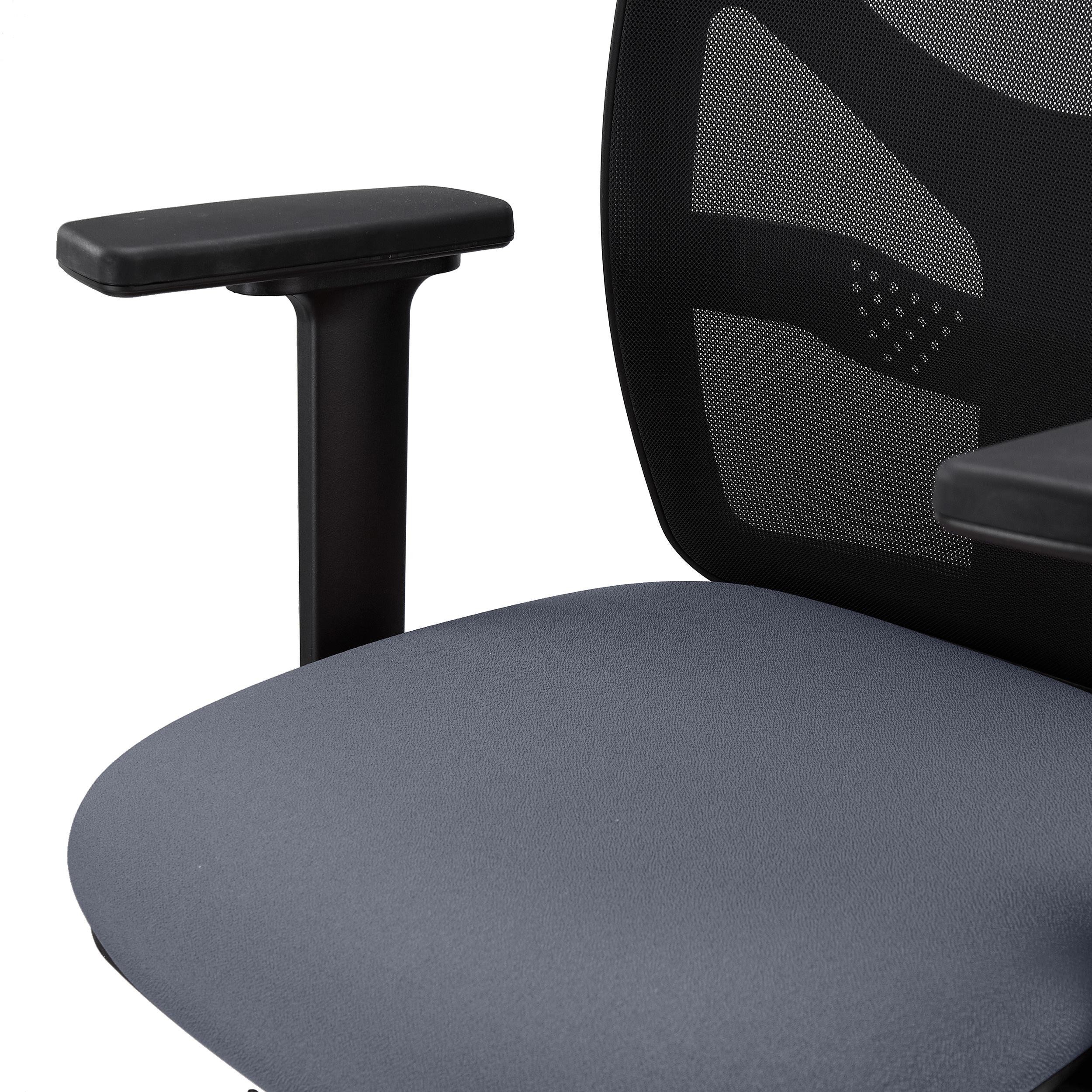 Silla de Oficina MILO PRO, Brazos 2D Ajustables, Soporte Lumbar, en Tela Negra