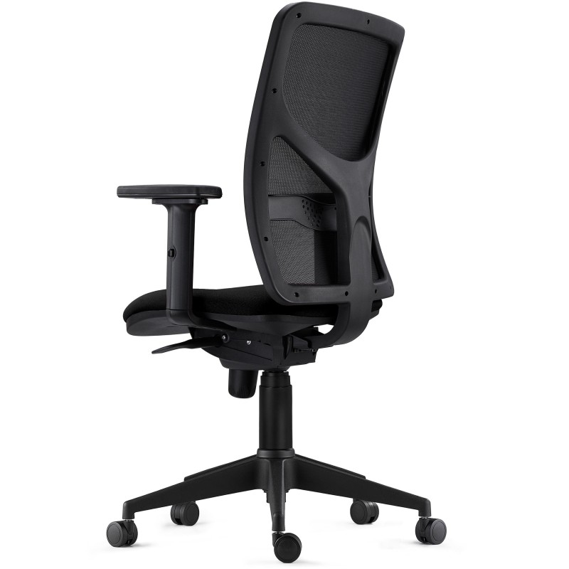Silla de Oficina MILO, Brazos 2D y Soporte Lumbar, Tela Negra