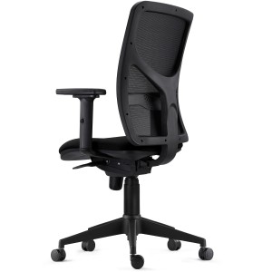 Silla de Oficina MILO, Brazos 2D y Soporte Lumbar, Tela Negra