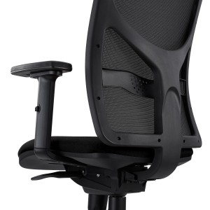 Silla de Oficina MILO, Brazos 2D y Soporte Lumbar, Tela Negra
