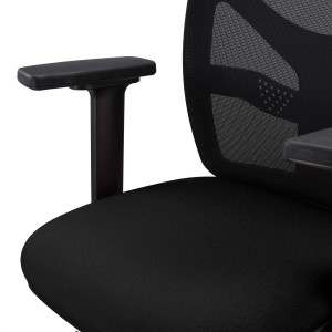 Silla de Oficina MILO, Brazos 2D y Soporte Lumbar, Tela Negra
