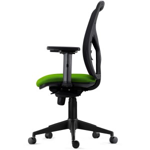 Silla de Oficina MILO, Brazos 2D y Soporte Lumbar, Tela Negra