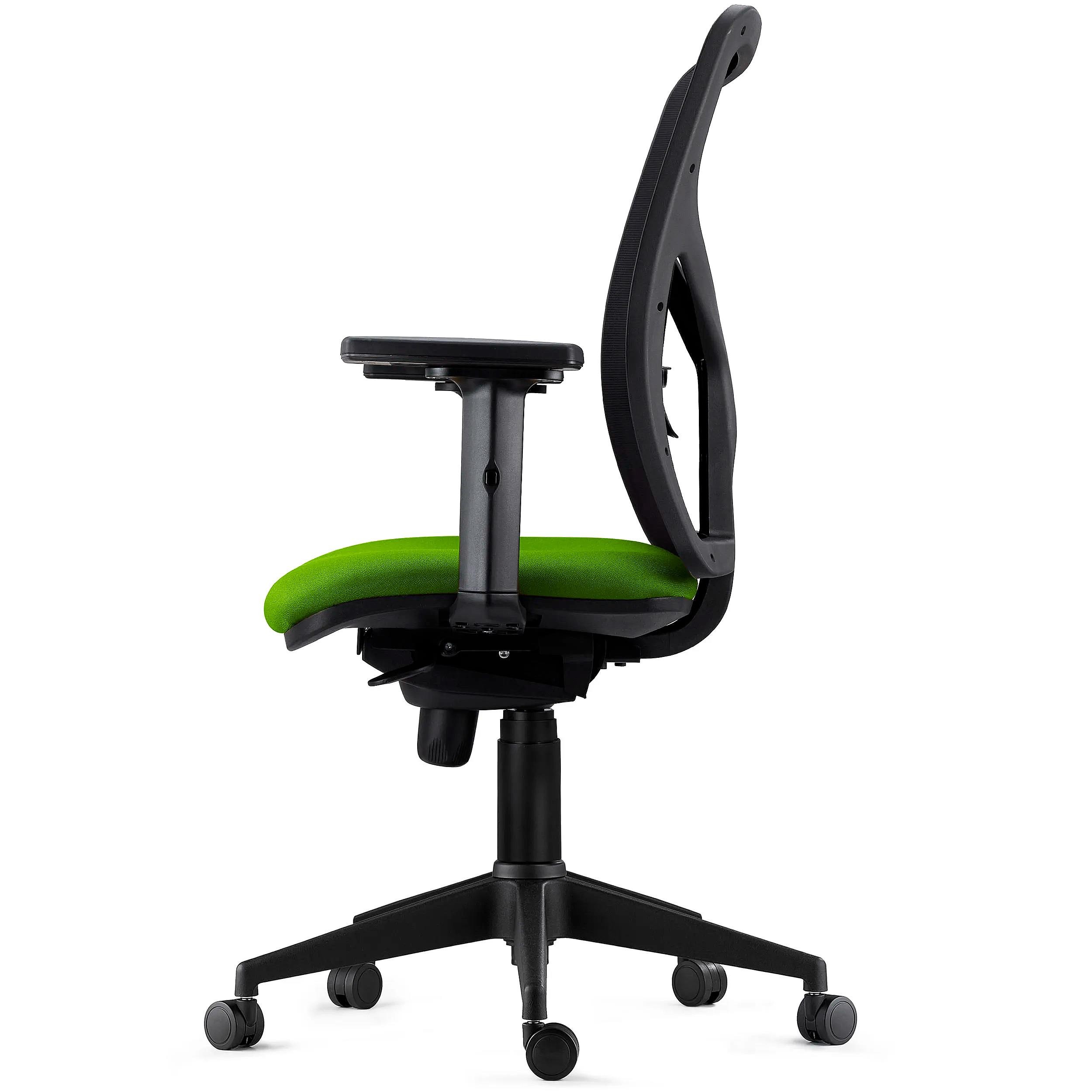 Silla de Oficina MILO PRO, Brazos 2D Ajustables, Soporte Lumbar, en Tela Negra
