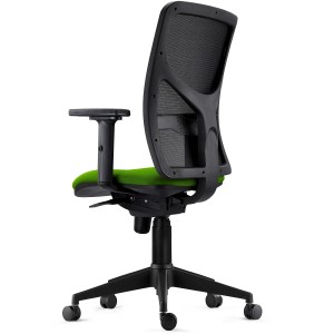 Silla de Oficina MILO, Brazos 2D y Soporte Lumbar, Tela Negra