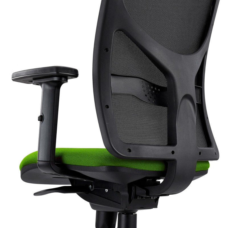 Silla de Oficina MILO, Brazos 2D y Soporte Lumbar, Tela Negra