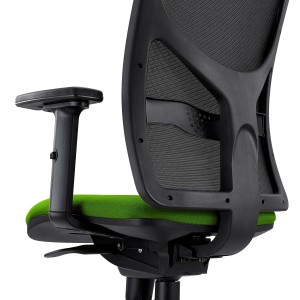 Silla de Oficina MILO, Brazos 2D y Soporte Lumbar, Tela Negra
