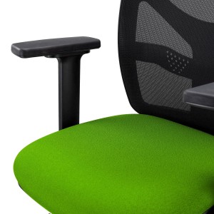Silla de Oficina MILO, Brazos 2D y Soporte Lumbar, Tela Negra