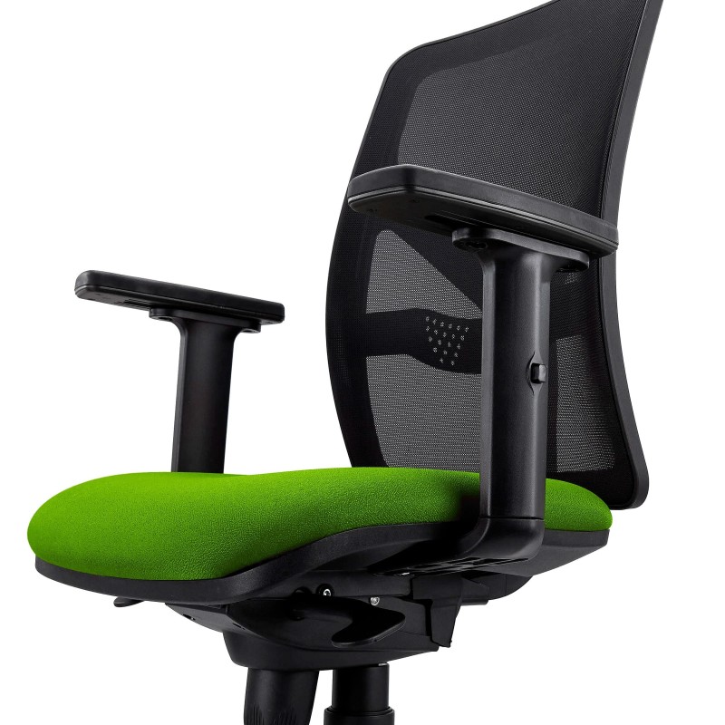 Silla de Oficina MILO, Brazos 2D y Soporte Lumbar, Tela Negra