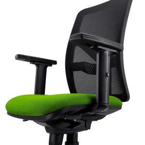 Silla de Oficina MILO, Brazos 2D y Soporte Lumbar, Tela Negra
