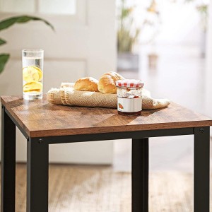 Mesa Auxiliar MEDINA, en Madera y Metal, color Negro y Marrón Oscuro
