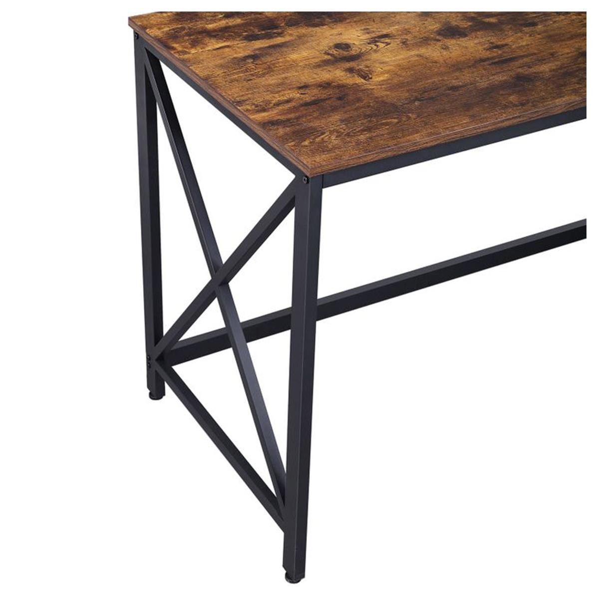 Mesa de Oficina KARAN, 115x60x76 cm, Diseño moderno y minimalista, en Metal y Madera color Nogal