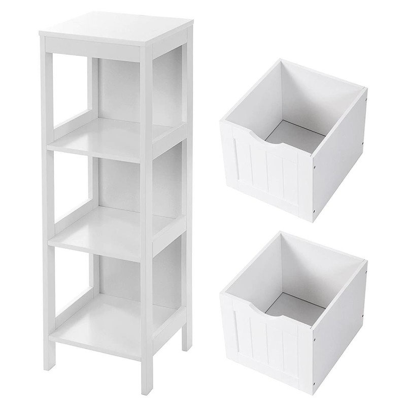 Armario auxiliar JULIUS, Bonito Diseño Moderno, en madera color Blanco