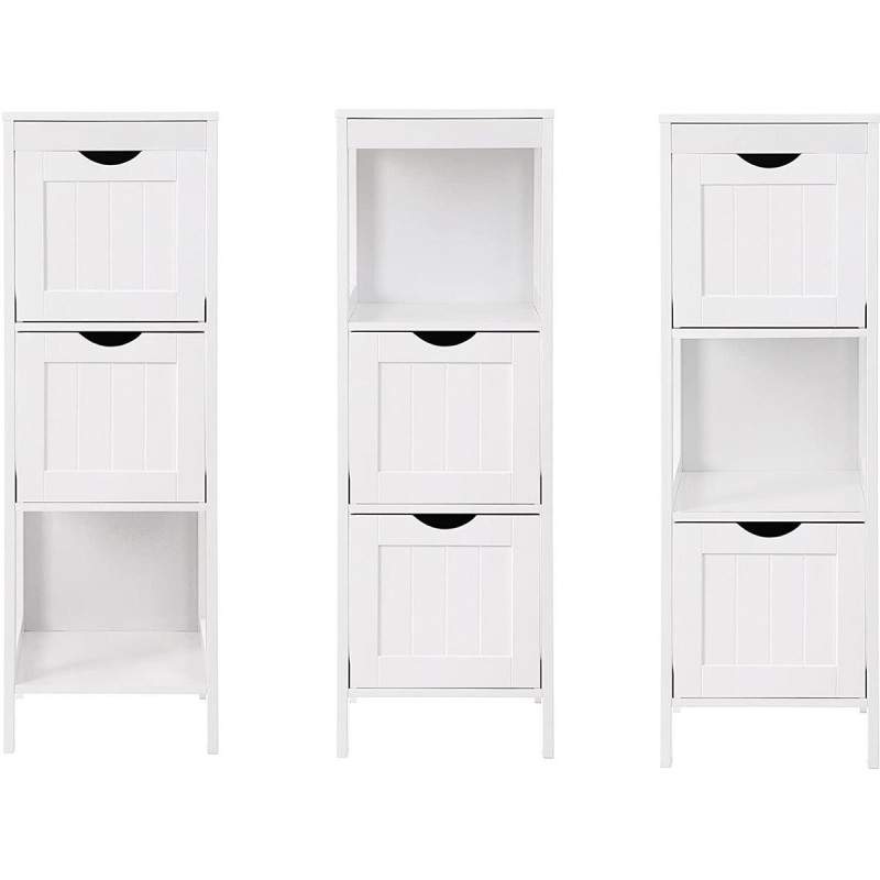 Armario auxiliar JULIUS, Bonito Diseño Moderno, en madera color Blanco