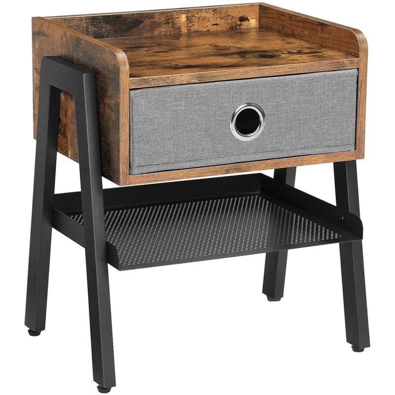 Mesa Auxiliar WALLE, color Negro y Marrón Oscuro