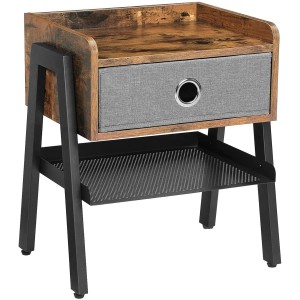 Mesa Auxiliar WALLE, color Negro y Marrón Oscuro