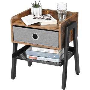 Mesa Auxiliar WALLE, color Negro y Marrón Oscuro