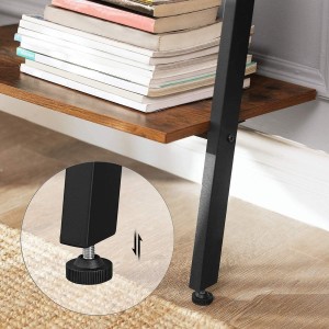 Estantería SKYE, Diseño Moderno en Escalera, en Madera Marrón y Negro