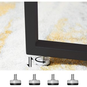 Mesa Auxiliar SALLY, en Metal y Madera, color Negro y Marrón Oscuro