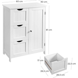 Armario LULU, Diseño Moderno, en Madera color Blanco
