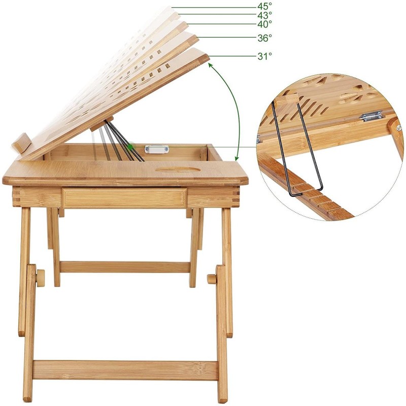 Mesa Auxiliar para Ordenador Portátil DAISY, en Madera de Bambú