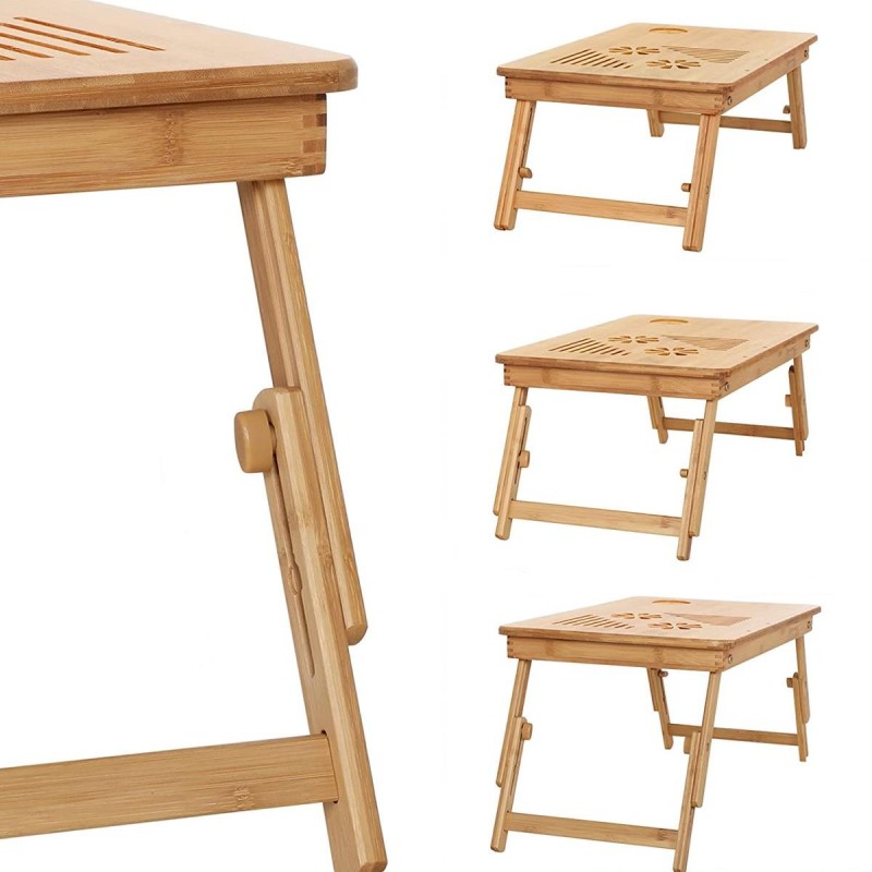 Mesa Auxiliar para Ordenador Portátil DAISY, en Madera de Bambú