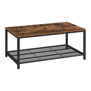 Mesa Auxiliar GENOVA, en Metal y Madera, color Negro y Marrón