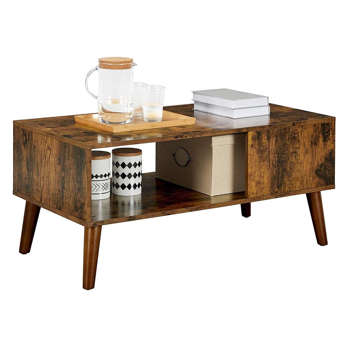 Mesa de centro GABRIEL, Exclusivo Diseño, Dimensiones 100x50x45 cm, color Nogal
