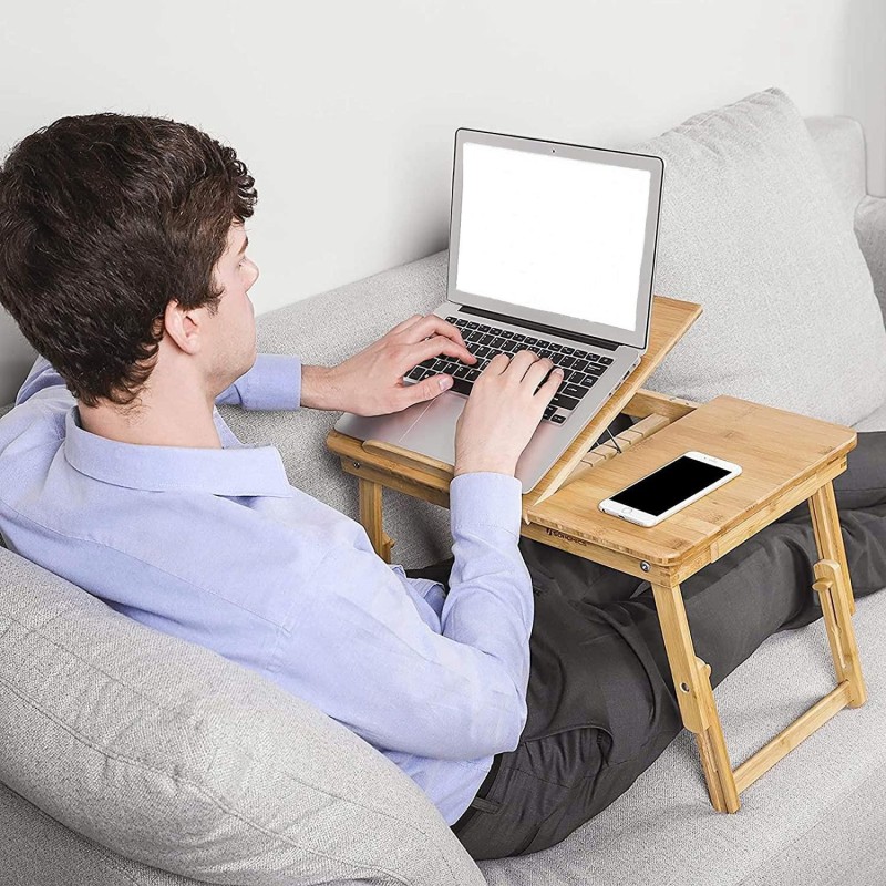 Mesa Auxiliar para Ordenador Portátil MASYA, en Madera de Bambú