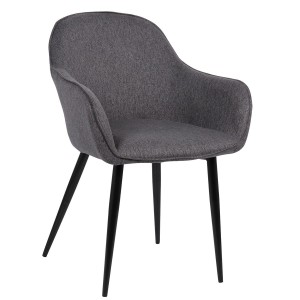 Silla de Confidente TAMARA, Patas Negras, en Tela color Negro