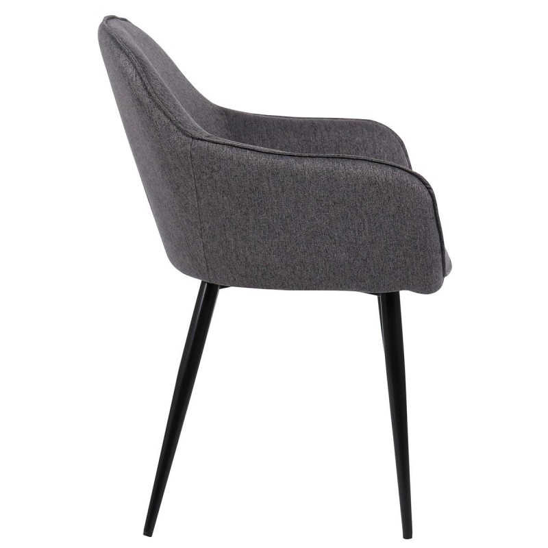 Silla de Confidente TAMARA, Patas Negras, en Tela color Negro