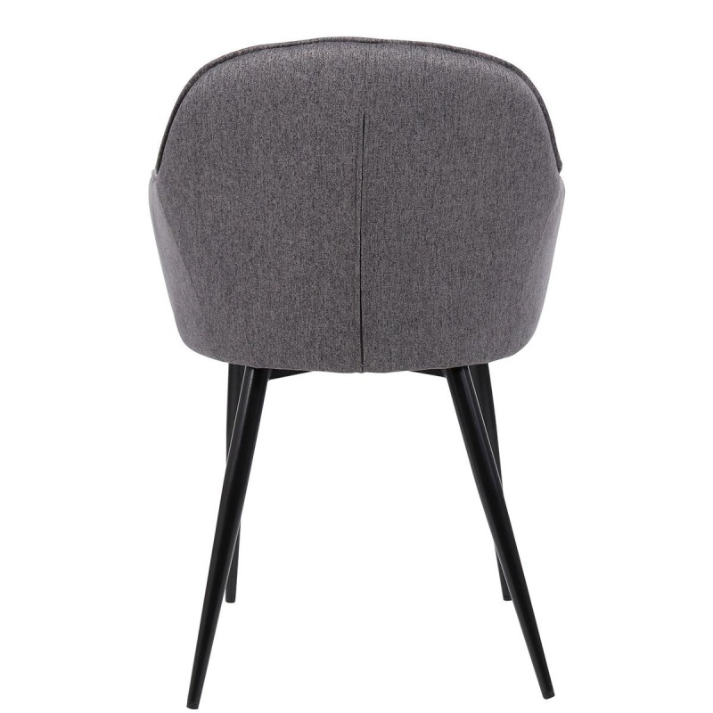 Silla de Confidente TAMARA, Patas Negras, en Tela color Negro