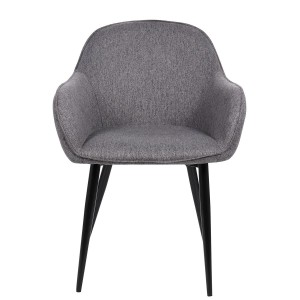 Silla de Confidente TAMARA, Patas Negras, en Tela color Negro