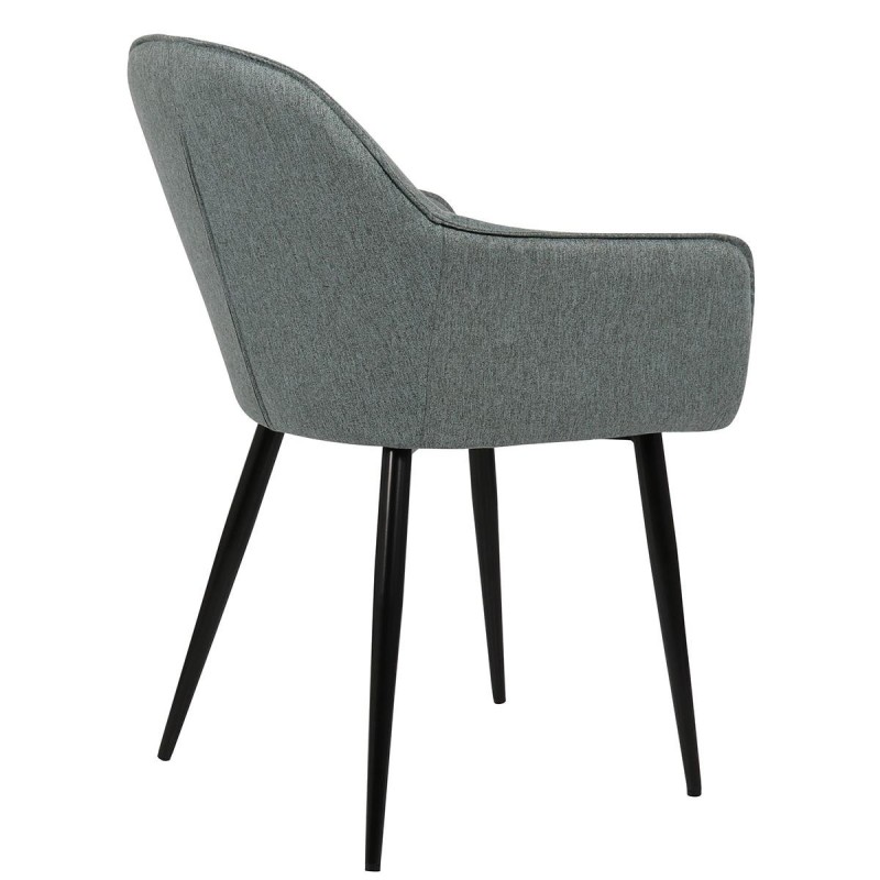 Silla de Confidente TAMARA, Patas Negras, en Tela color Negro